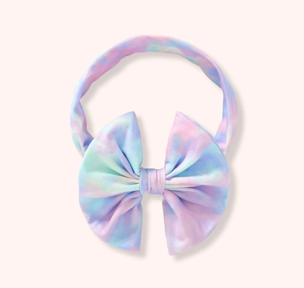 Cotton Candy Swirl Bow Headband