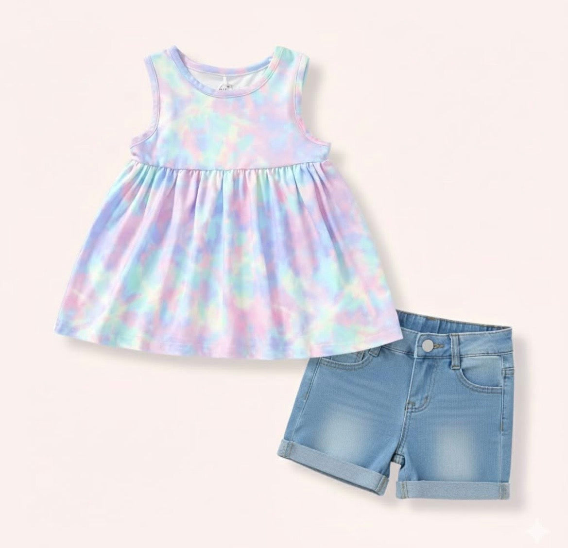 Cotton Candy Swirl Denim Set