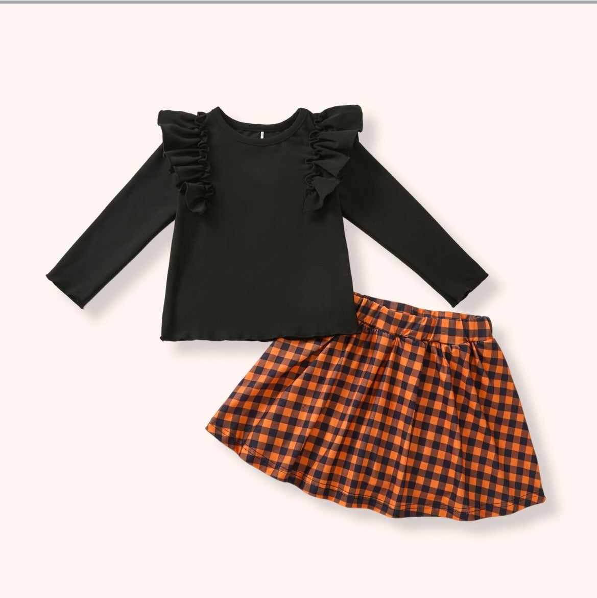 Harvest Gingham Skort Set — Preorder