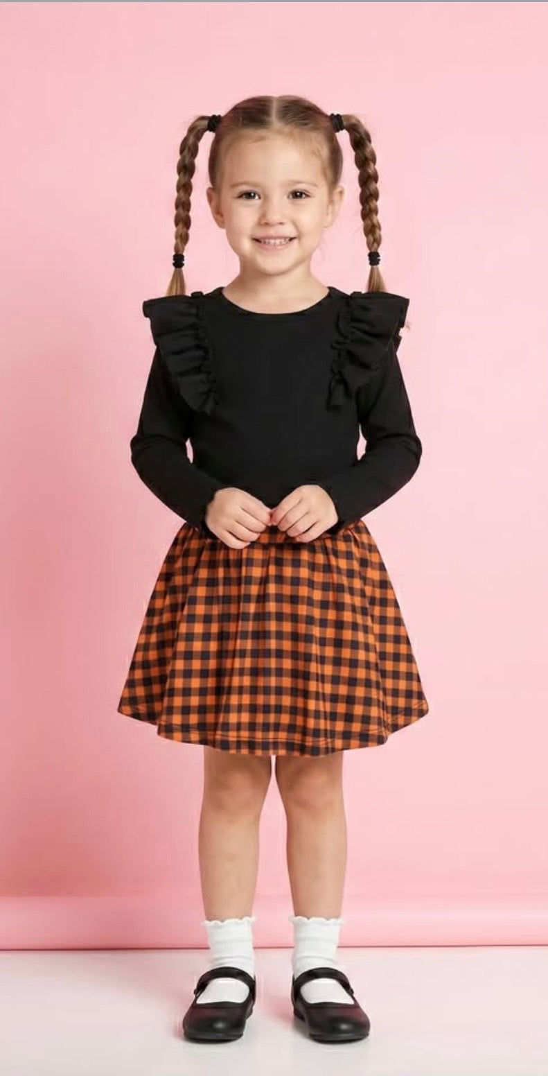 Harvest Gingham Skort Set — Preorder