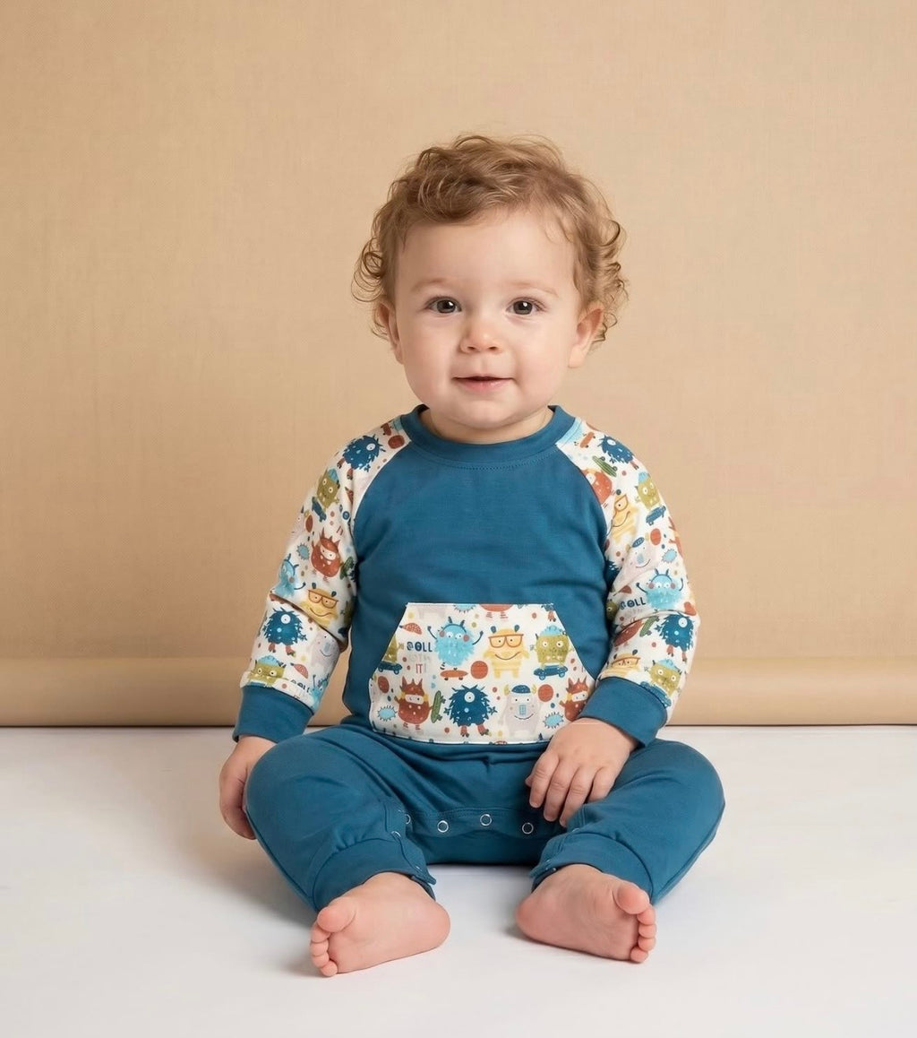 Monster Crew Raglan Romper