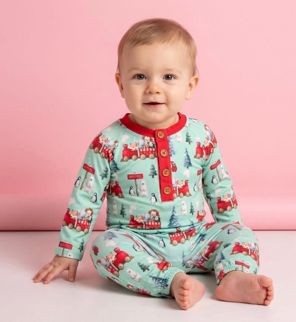 North Pole Express Boy Romper