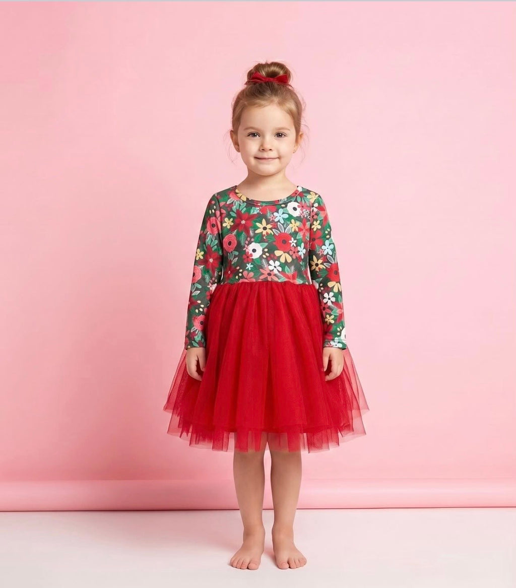 Pine and Petals Tulle Dress-Preorder