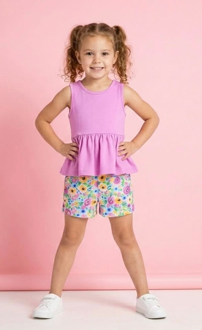 Summer Capsule Floral Ruffle Shorts