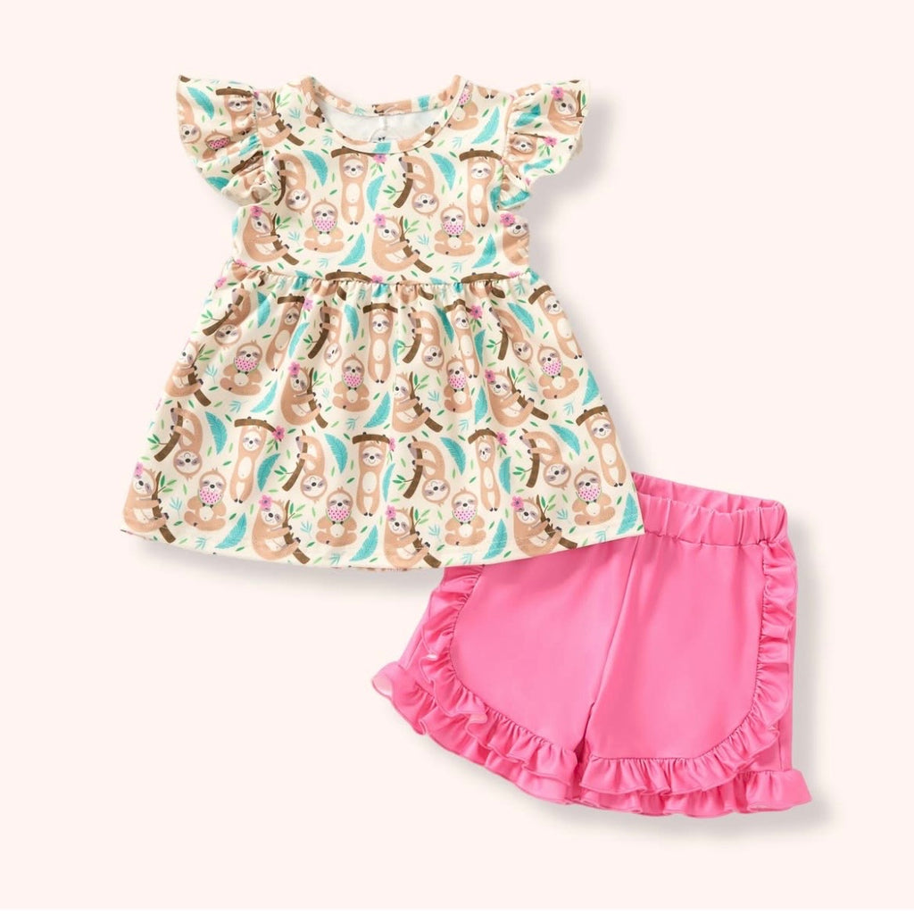 Summer Sloths Short Set