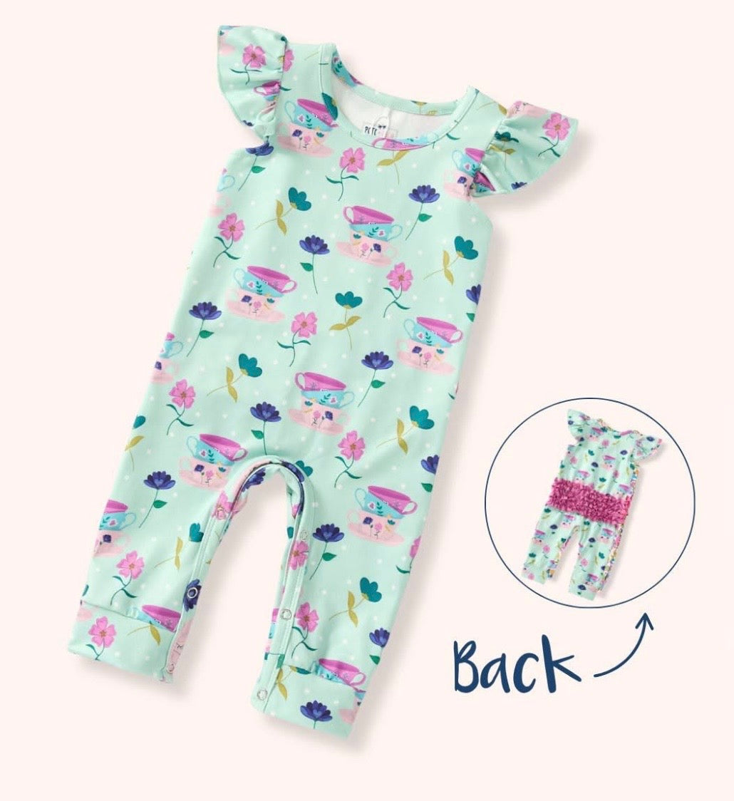 Tea Party Flutter Romper