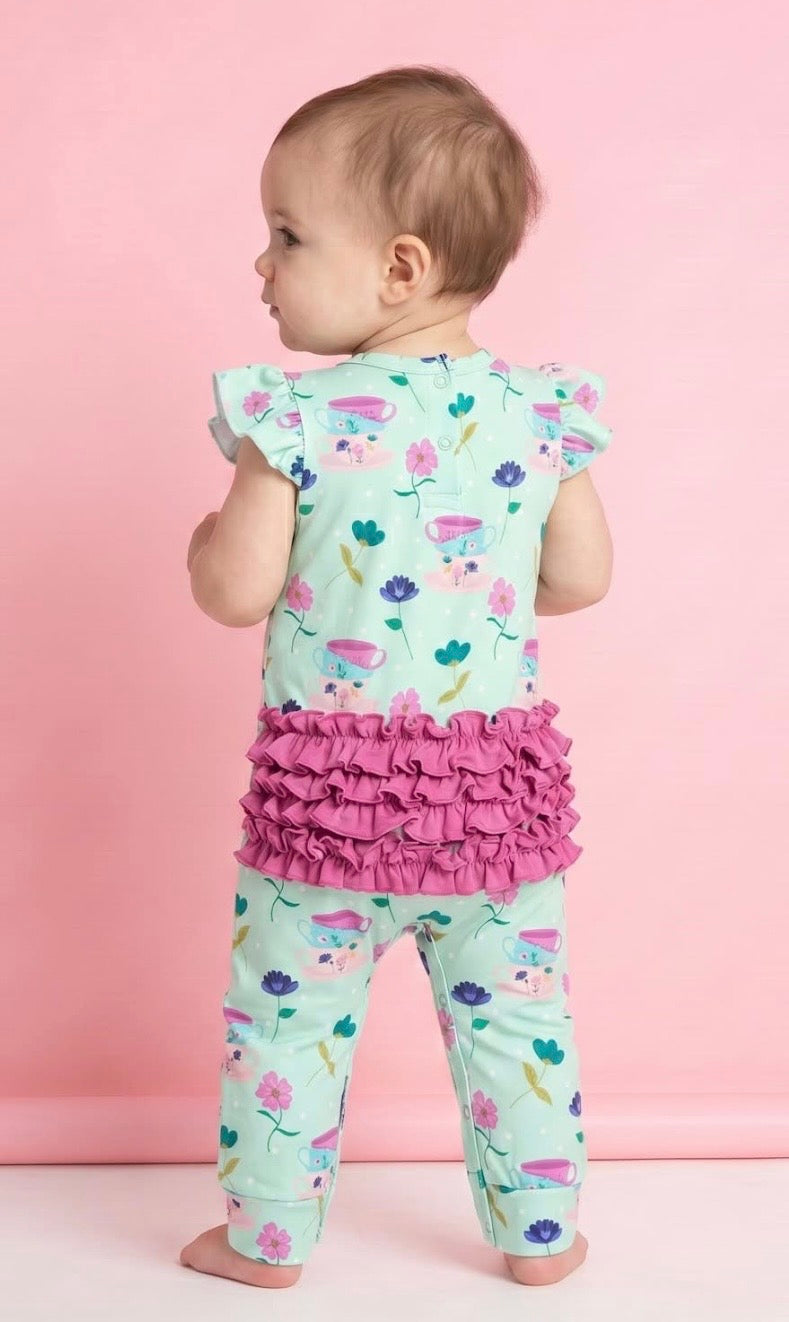Tea Party Flutter Romper