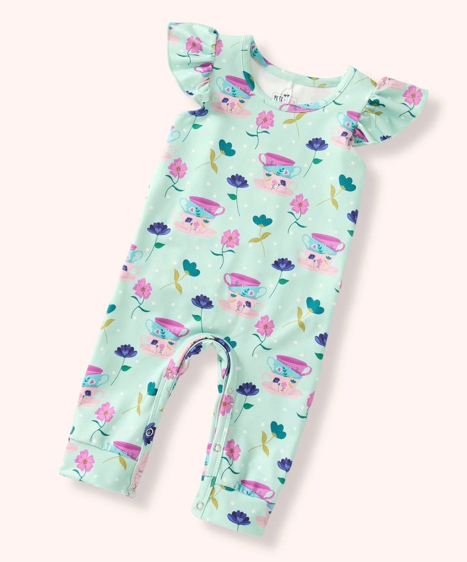 Tea Party Flutter Romper