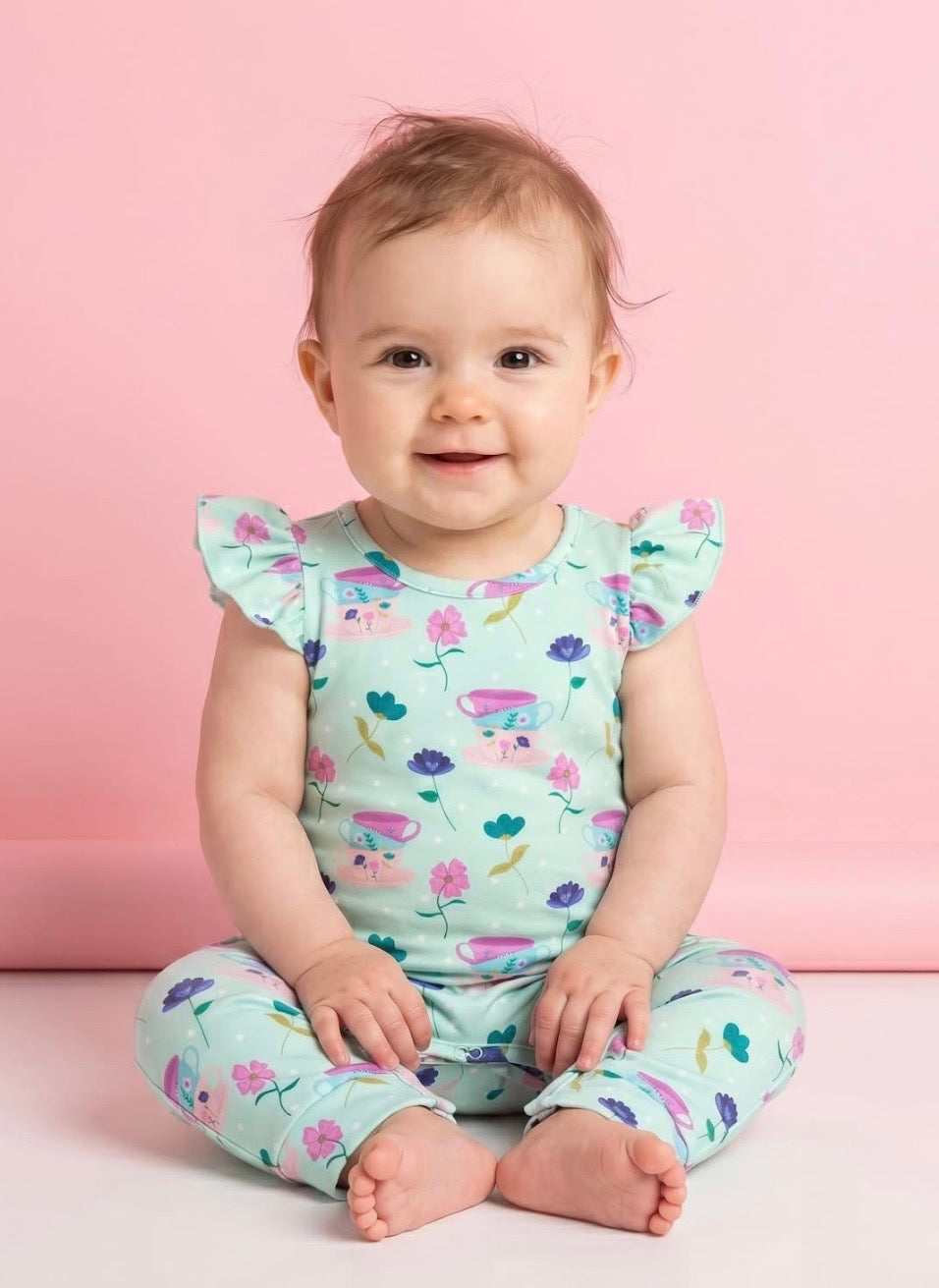 Tea Party Flutter Romper