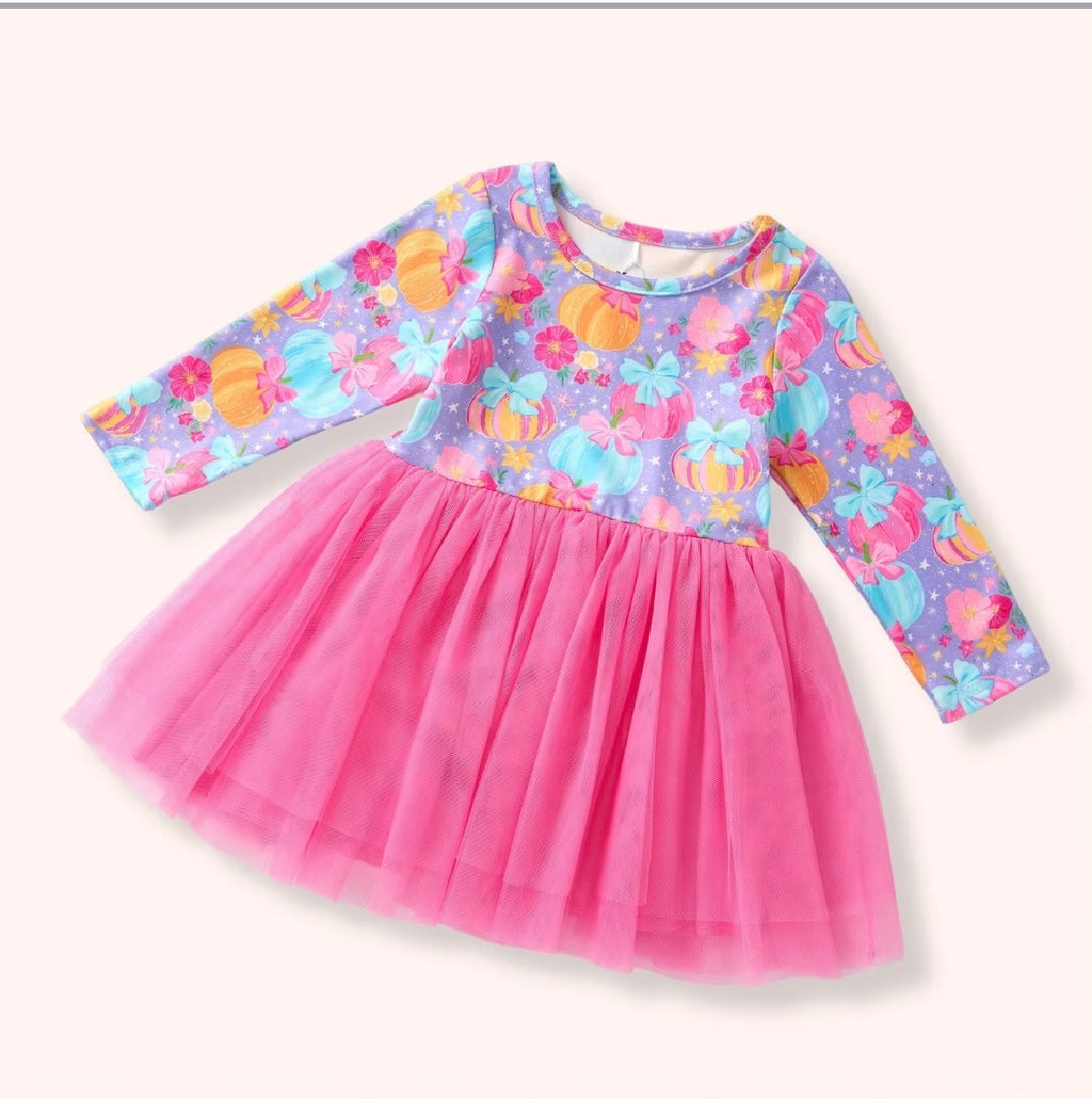 Preppy Pumpkins Dress flat lay